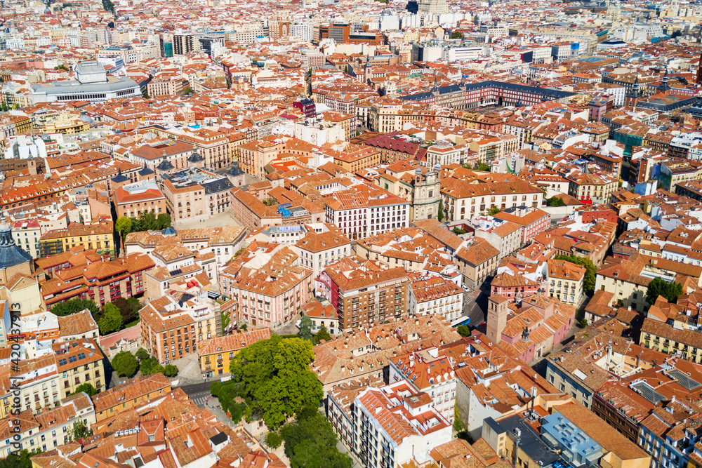 Madrid aerial panoramic view in Spain