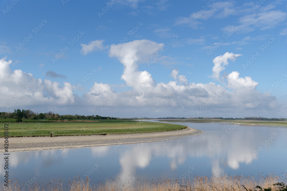 Sienne river in the Cotentin coast Sienne river in the Cotentin coast