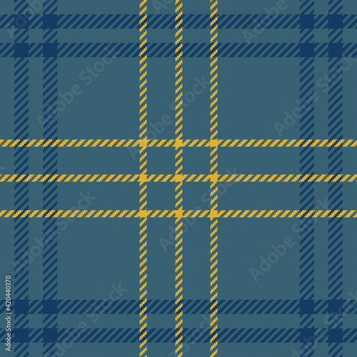 Tartan plaid pattern in blue and yellow colors graphic design vector illustration