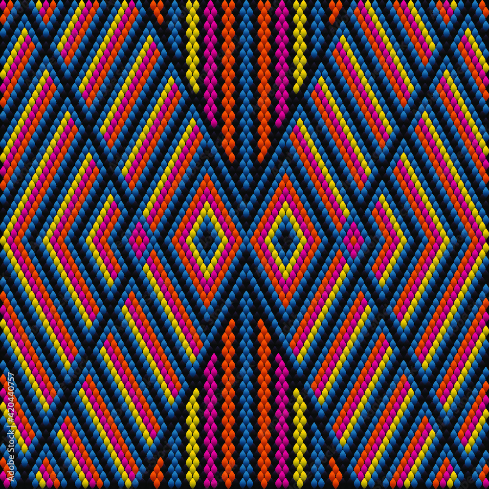 Fototapeta premium Seamless ethnic ornament for fabrics, interiors, ceramics and furniture in the style of Latin America.