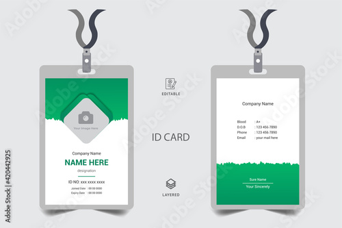Office identity card and personal security badge, press event pass template