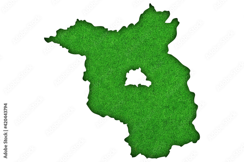 Karte von Brandenburg auf grünem Filz