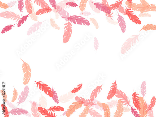Flying feather elements airy vector design.