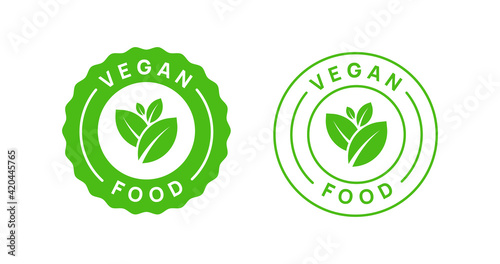 Vegan Food Icon Badge Sign Vector Design. Organic Product Logo.
