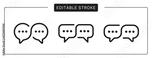 Constructive dialog icons. Communication icon. Interview Logo.Linear Speech bubbles vector design.