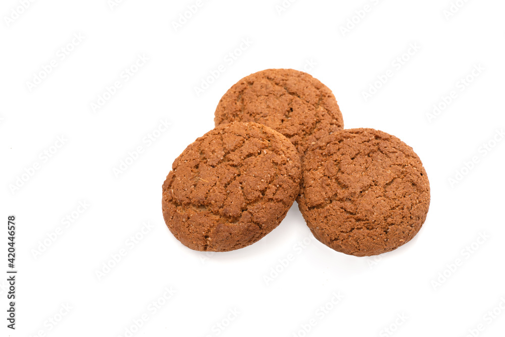 oatmeal cookies isolated on a white background oatmeal cookies isolated on a white background
