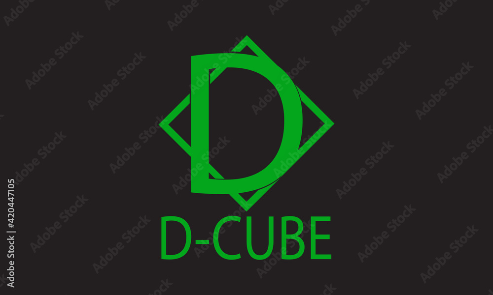 modern unique minimalist logo D and neon monogram box cube modern unique minimalist logo D and neon monogram box cube
