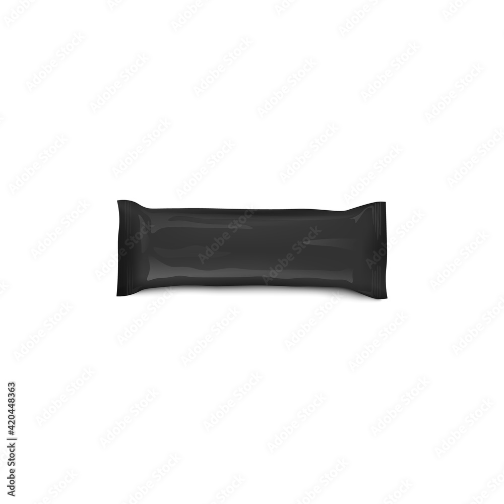 Protein or chocolate bar mockup in black wrapper Protein or chocolate bar mockup in black wrapper