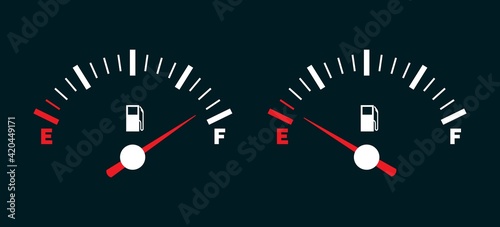 Empty and full fuel tank