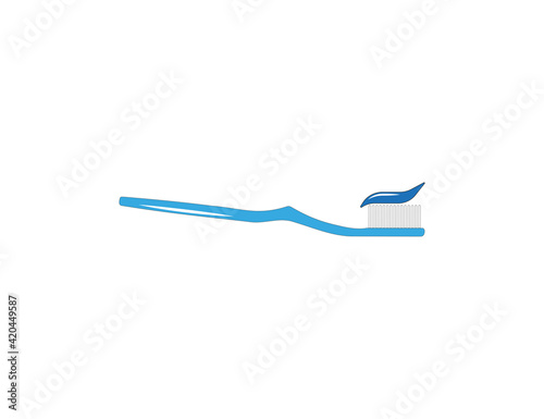 Brush, cleaning, toothbrush, toothpaste icon. Vector illustration. © GlopHetr