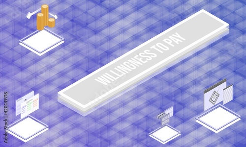 Willingness to pay concept on abstract design