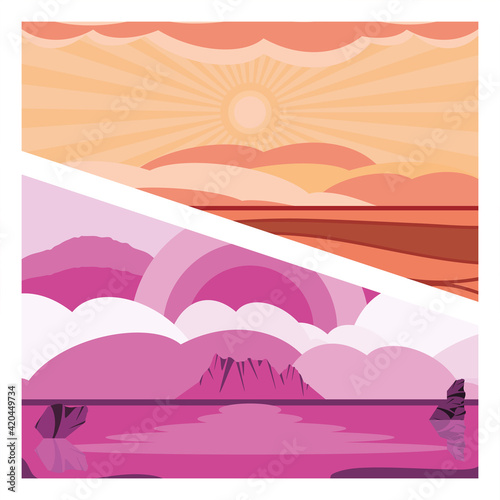 landscapes sunset sunrise