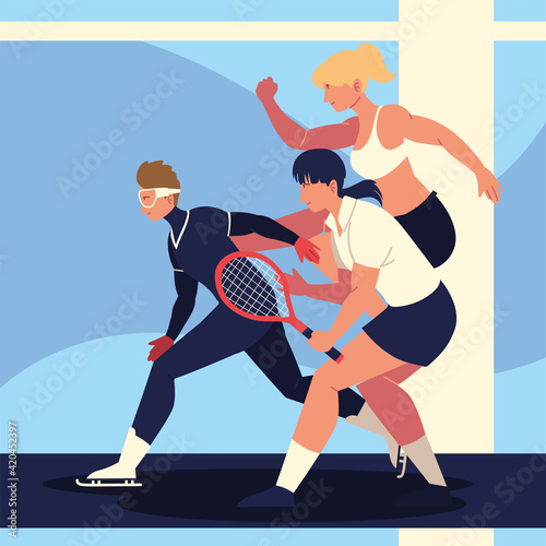 people training exercising