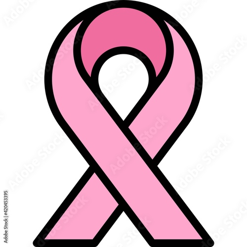 Awareness ribbon icon, Feminism related vector