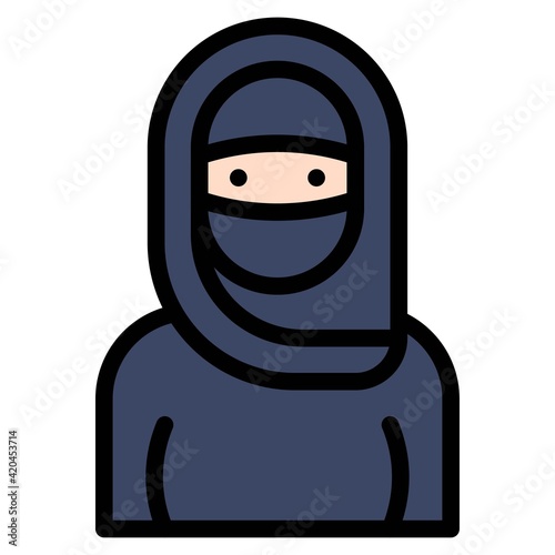 Muslim woman icon, Feminism related vector