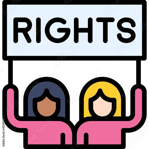 Women's Rights icon, Feminism related vector