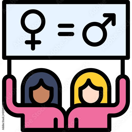 Gender equality icon, Feminism related vector