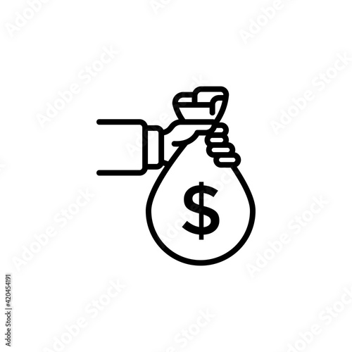 Take Bribe icon in vector. Logotype