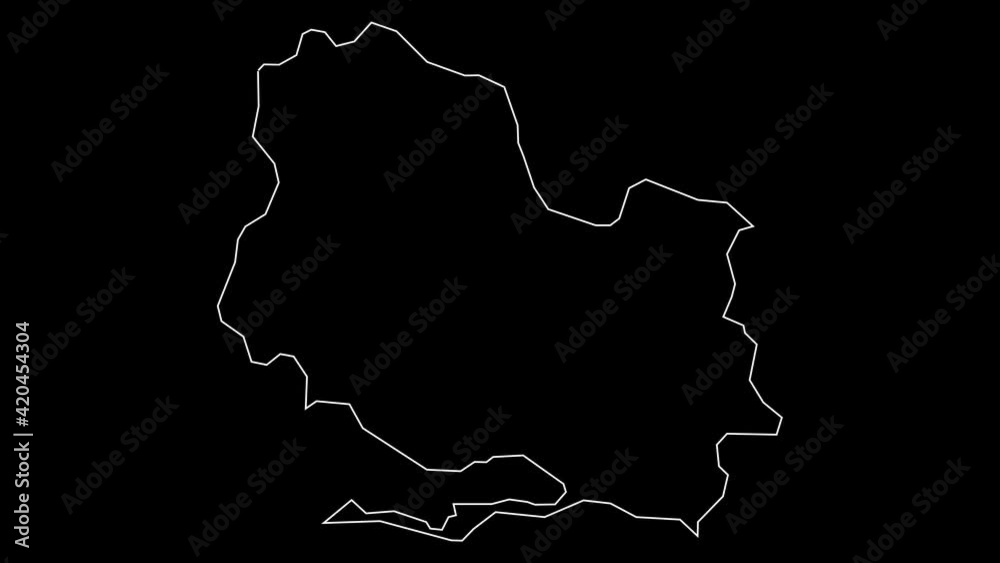 Kingston and St. Andrew Jamaica parish map outline animation