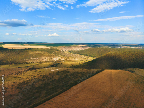 green hills in sunlight