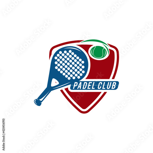 Logo padel tennis, Racquets to play the paddle. color. Vector image