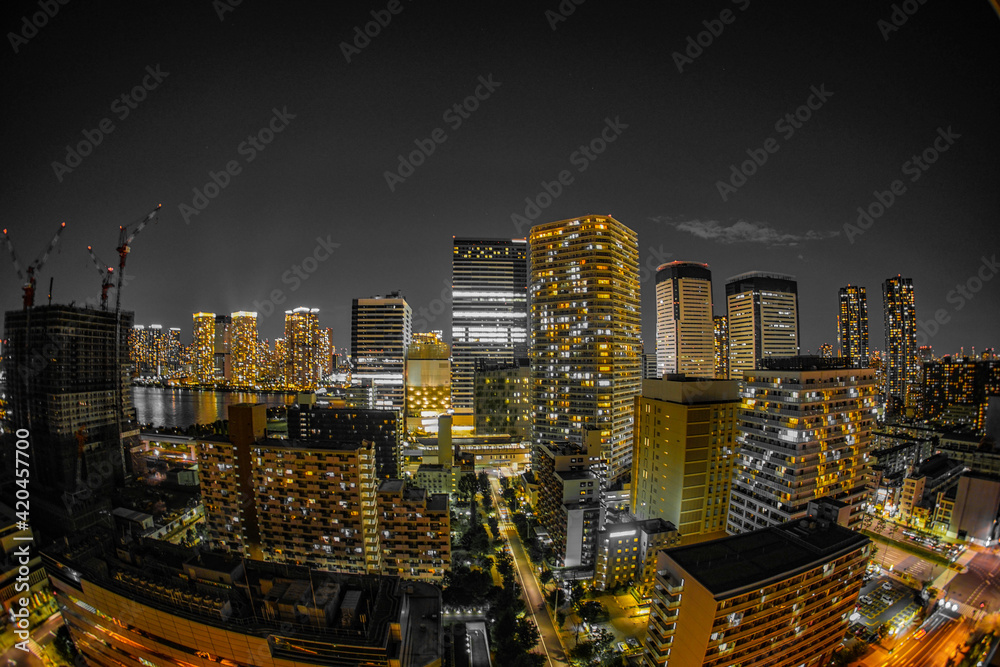 Obraz premium 豊洲の高層マンション群(東京都江東区)