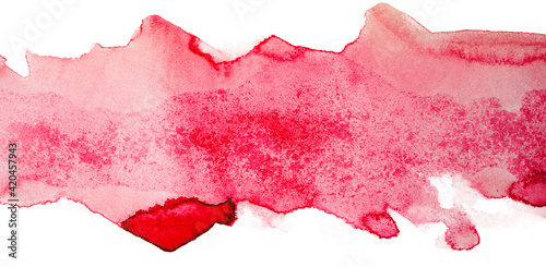 Watercolor texture background red stripe stain