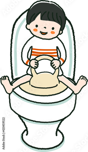 Baby is being potty trained. 