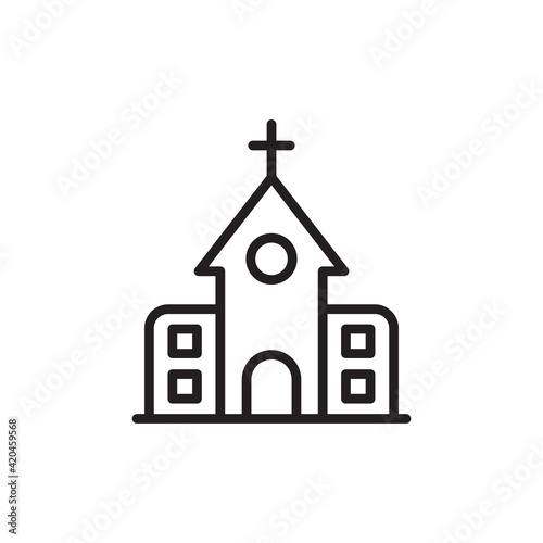 Church icon in vector. Logotype