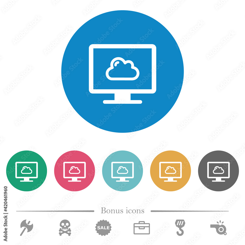 Cloud computing flat round icons Cloud computing flat round icons