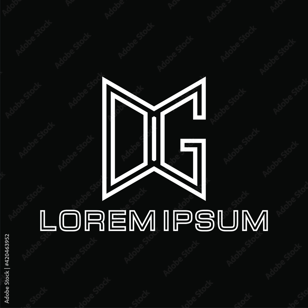 Initial Letter DG logo template in flat design monogram illustration