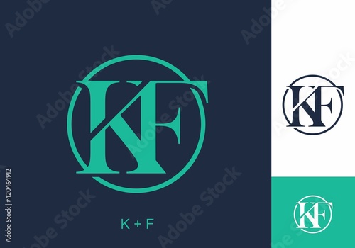 KF initial letter in circle shape photo