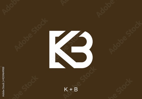 White and brown of KB initial letter