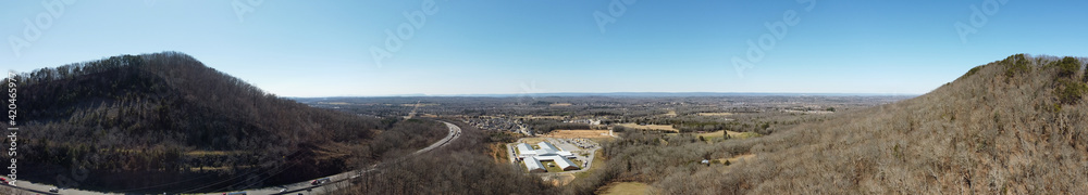 Aerial panorama Ooltewah Tennessee USA