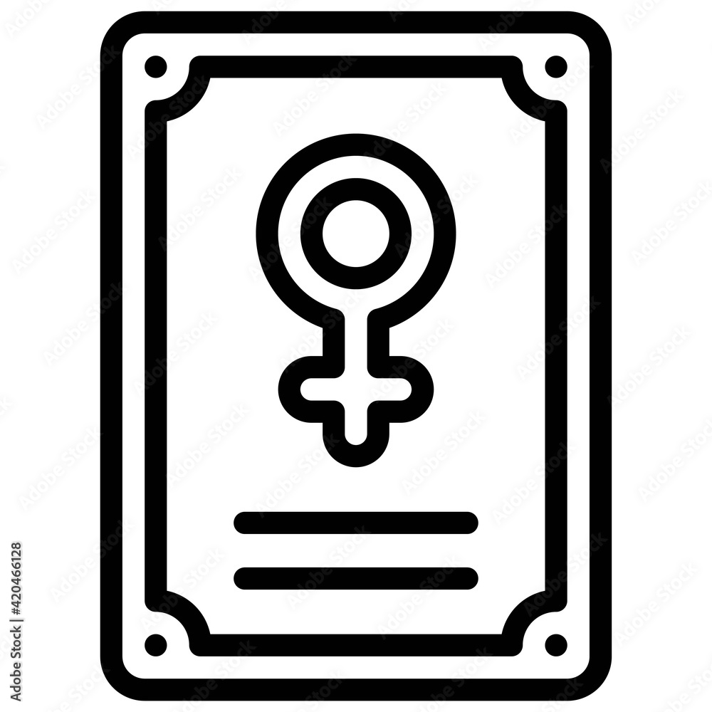 Frame with Female gender symbol icon, Feminism related vector Frame with Female gender symbol icon, Feminism related vector