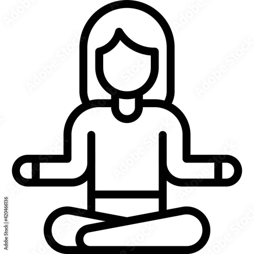 Meditation icon, Feminism related vector