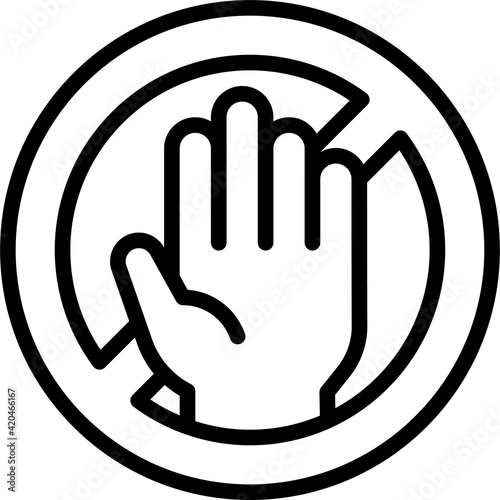 Do not touch sign icon, Feminism related vector