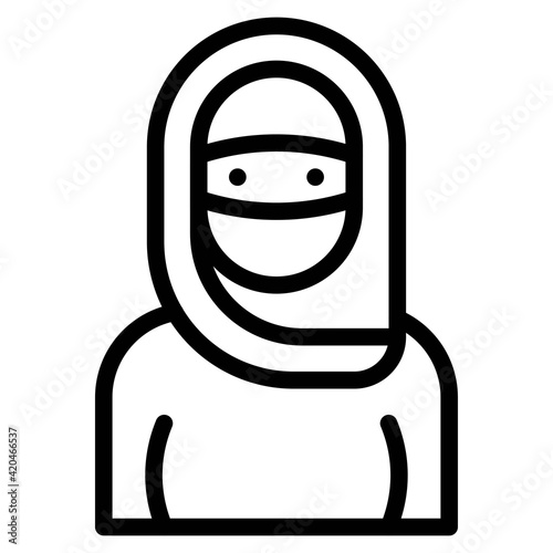 Muslim woman icon, Feminism related vector