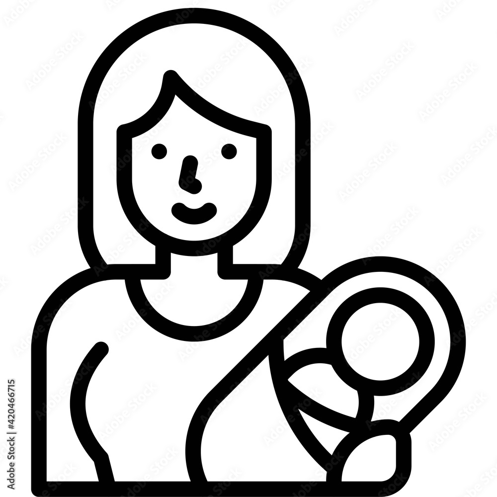 Woman with baby icon, Feminism related vector Woman with baby icon, Feminism related vector