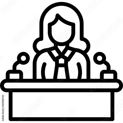 Women Politician icon, Feminism related vector