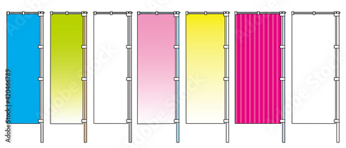 のぼり　のぼり旗　バナー　セット 旗 店 店頭 テンプレート イメージ カラフル icon set_nobori 
colorful banner