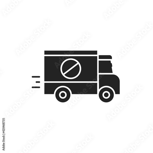 Pest control truck color line icon. Pictogram for web page, mobile app, promo.