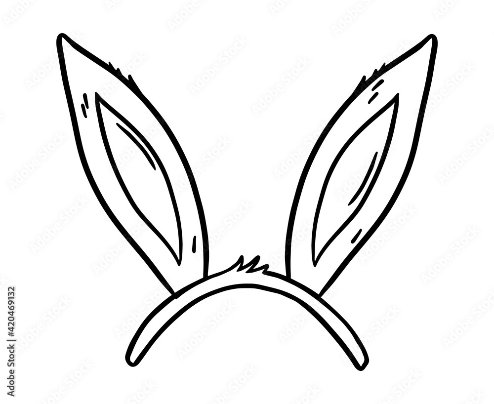 Hand drawn bunny ears illustration