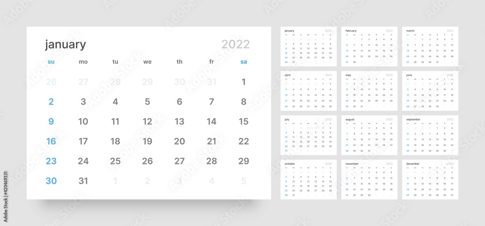 Calendar template for 2022 with week start on Sunday. Calendar template for 2022 with week start on Sunday.