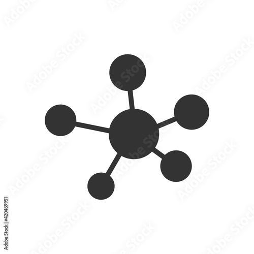 Molecule icon. DNA silhouette symbol. Atom connection concept. Vector isolated on white