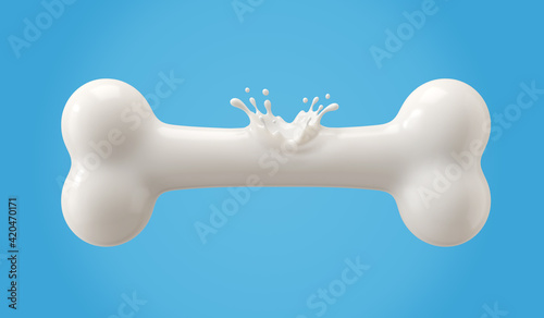 Flowing milk is a bone shape  The concept of strength derived from milk