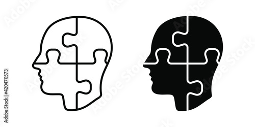 head puzzle icon. Head Puzzle Mind Design For Education Industry design. editable icon. vector illustration