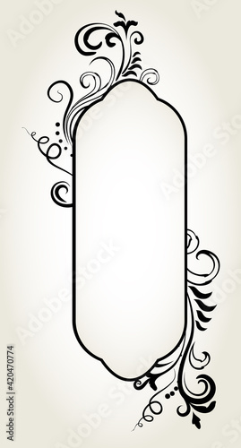 Ornamental elegant floral baroque frame