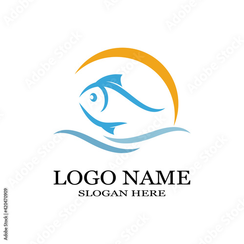 Fish Icon vector illustration logo template design