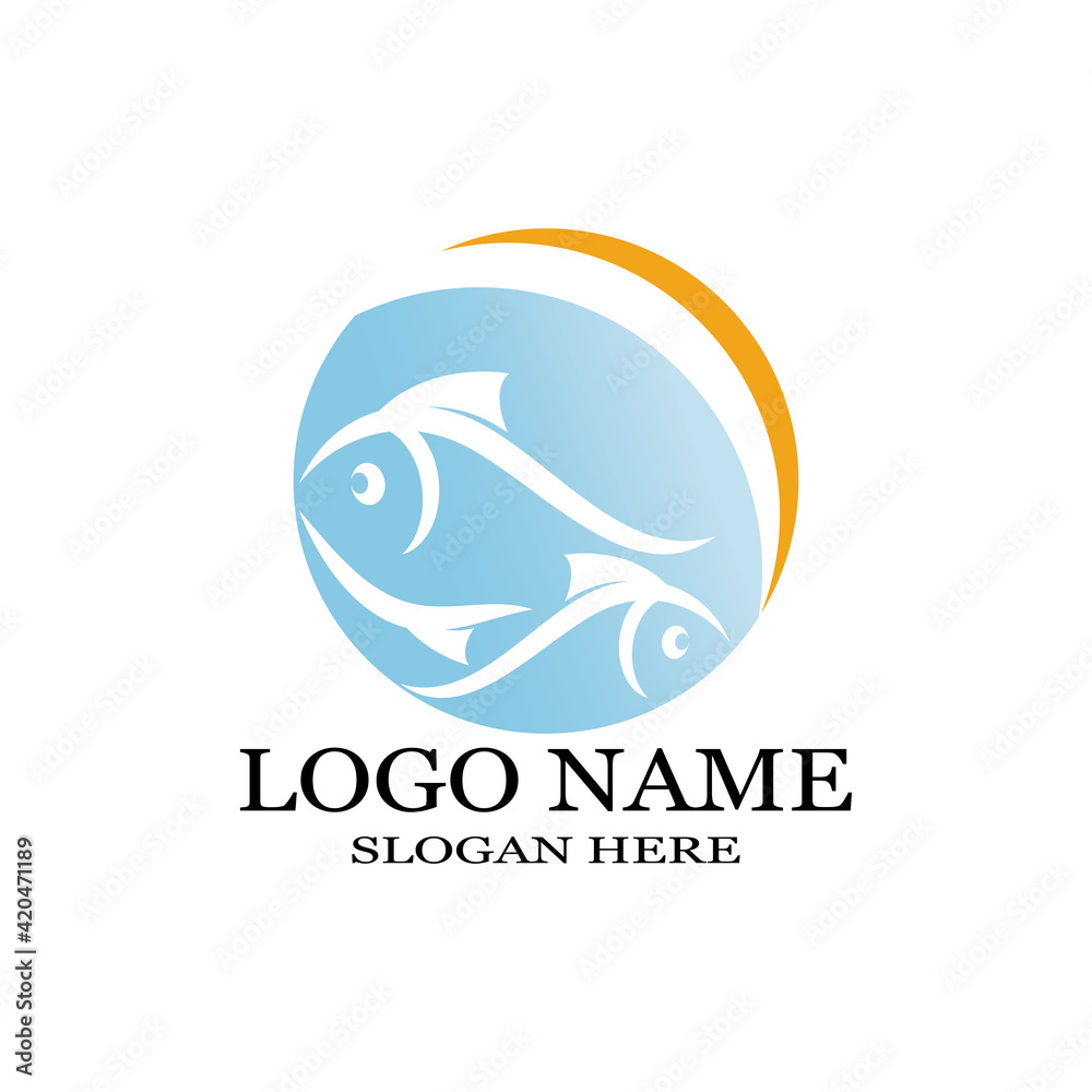 Fish Icon vector illustration logo template design Fish Icon vector illustration logo template design